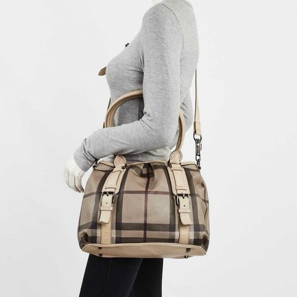 Burberry Smoked Check Coated Canvas Small Northfield Bag - Picture 3 of 11